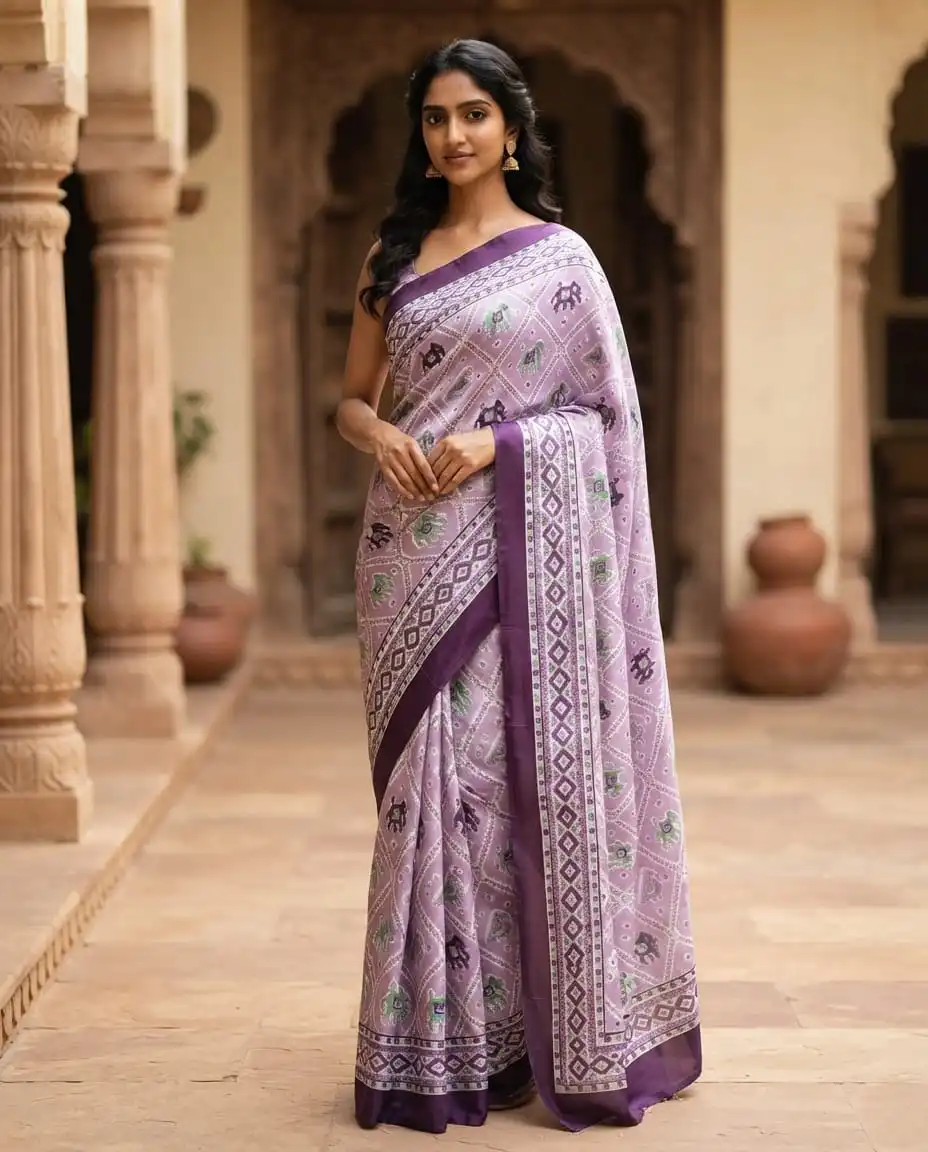 Patola Pint Saree Super Light Weight Fabric Daily Wear Sarees Patola Pint Saree Super Light Weight Fabric Daily Wear Sarees - Image 1